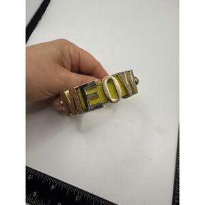 BCBGeneration Lime Green Leather MEOW Wrap Bracelet Gold Tone Hardware Snap